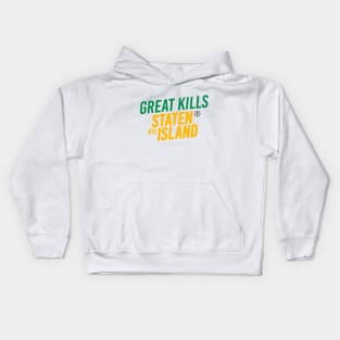 Great Kills - Staten Island, New York City - Modern Cursive Minimal Design Kids Hoodie